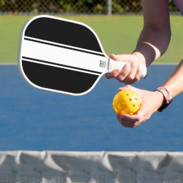 Frische schwarze, schlanke, weiße Streifen Pickleball Schläger