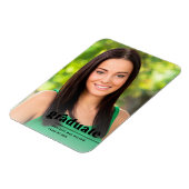 Frische Schwarze Typografie Foto Graduate Ankündig Magnet (Linke Seite)