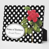 Frische schwarze und weiße Polka Dots Camellia Bus Fotoplatte (Seite)