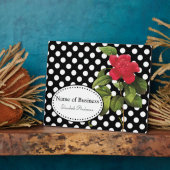 Frische schwarze und weiße Polka Dots Camellia Bus Fotoplatte (Seite)