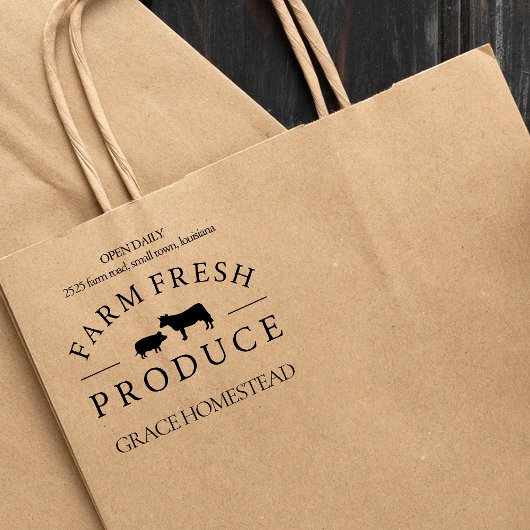 Frische Schweinefleischerzeuger Bauern Markt Name Gummistempel