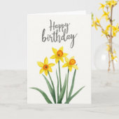 Frische Script-Geburtstagskarte Karte (Gelbe Blume)