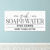 Frische Seife und Wasser - Bauernhof Badezimmer Un Leinwanddruck (Insitu (Holzboden))