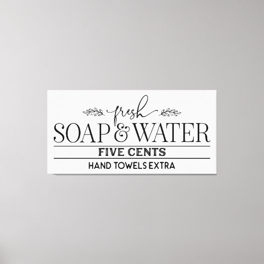 Frische Seife und Wasser - Bauernhof Badezimmer Un Leinwanddruck (Vorderseite)