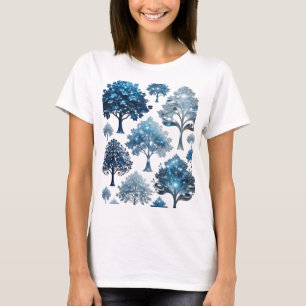 Frische Silber BLUE ICE TREES Custom-T-Shirt T-Shirt