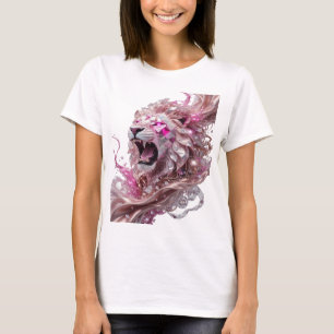 Frische Silber-LÖWENKÖNIG-Statement-Design T-Shirt