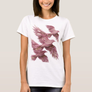 Frische Silber PINK VÖGEL IM FLUG Slogan Design T-Shirt