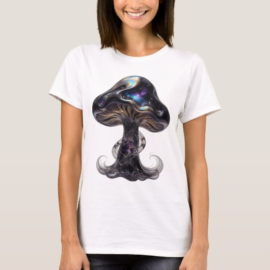 Frische Silber SPACE MUSHROOM Custom Design T-Shirt (Vorderseite)