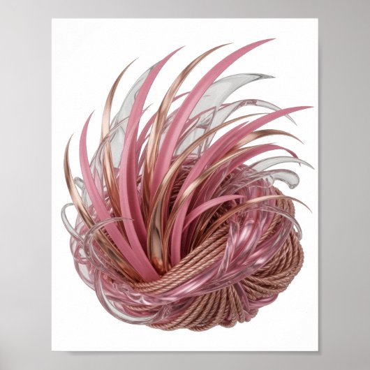 Frische silberne ABSTRACT ART Gestaltung Poster (Vorne)