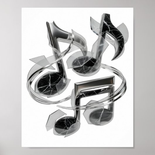 Frische silberne ABSTRACT ART Grafikdesign Poster (Vorne)