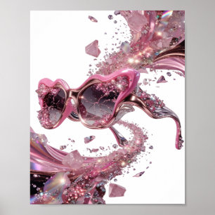 Frische silberne ABSTRACTE KUNST Abstrakte Gestalt Poster