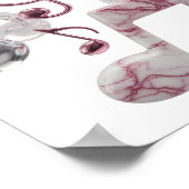 Frische silberne ABSTRACTE KUNST Künstlerisches Mo Poster (Ecke)