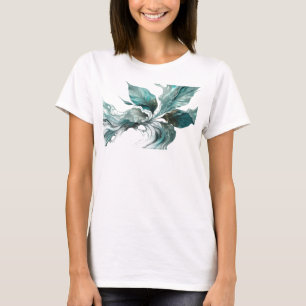 Frische silberne abstrakte Blätter - individuelle T-Shirt