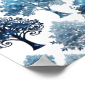Frische silberne BLUE ICE BÄUME Poster (Ecke)