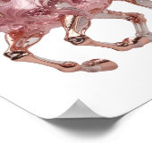 Frische silberne ROSE GOLD PINK GLITTER PFERD Poster (Ecke)