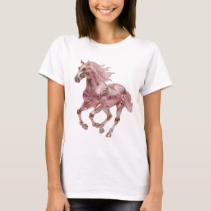 Frische silberne ROSE GOLD PINK GLITTER PFERD T-Shirt