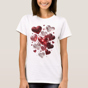 Frische Silver HEARTS AND GLITTER Grafik T-Shirt