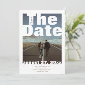 Frische Single Foto Moderne Hochzeit Save The Date (Stehend Vorderseite)