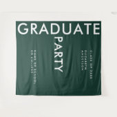 Frische Smarald Green personalize Abschluss Backgr Wandteppich (Vorderseite (Horizontal))