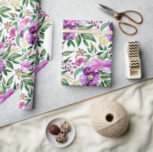 Frische Sommerblumen Wasserfarben-Muster Geschenkpapier