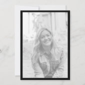 Frische Sommersonnenblume Schwarzes Brautparty Fot Einladung (Rückseite)