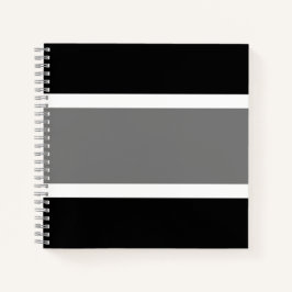 Frische sportliche, weiße Streifen auf schwarz Notizblock