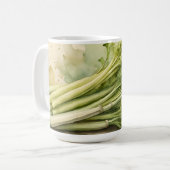 Frische Staudensellerie Wasserfarben Kaffeetasse (Vorderseite Links)