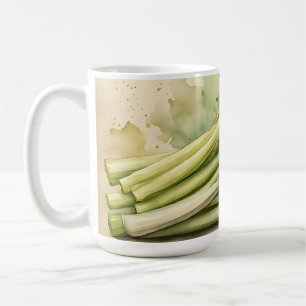 Frische Staudensellerie Wasserfarben Kaffeetasse
