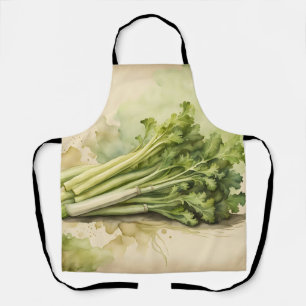 Frische Staudensellerie Wasserfarben Schürze