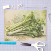 Frische Staudensellerie Wasserfarben Seidenpapier (Handwerk)