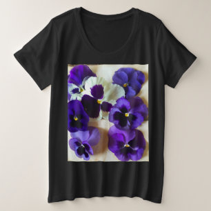 Frische Stiefmütterchen Große Größe T-Shirt