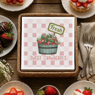 Frische süße Erdbeeren Papier Servietten