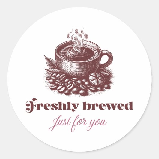 Frische Tassen-Keeps-Com-Coffee-Cup-Design Runder Aufkleber (Vorderseite)