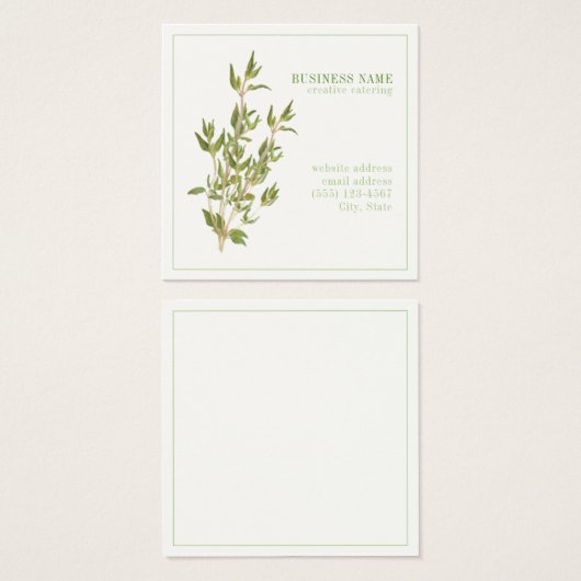 FRISCHE THYME 2,5-Platz-Visitenkarte (Vorne & Hinten)