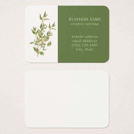 FRISCHE THYME 3,5 x 2,5 Visitenkarte II (Vorne & Hinten)