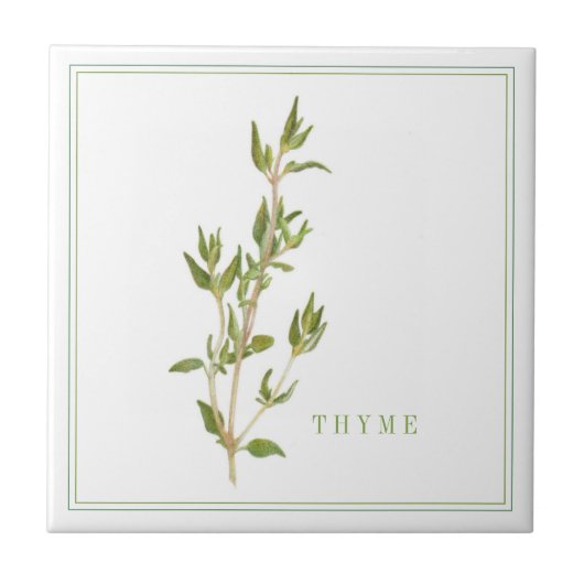 FRISCHE THYME 4.25x4.25-Keramik-Datei (+text) Fliese (Vorderseite)