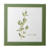 FRISCHE THYME 4.25x4.25 Keramik-Tile (+text) Grün Fliese (Vorderseite)
