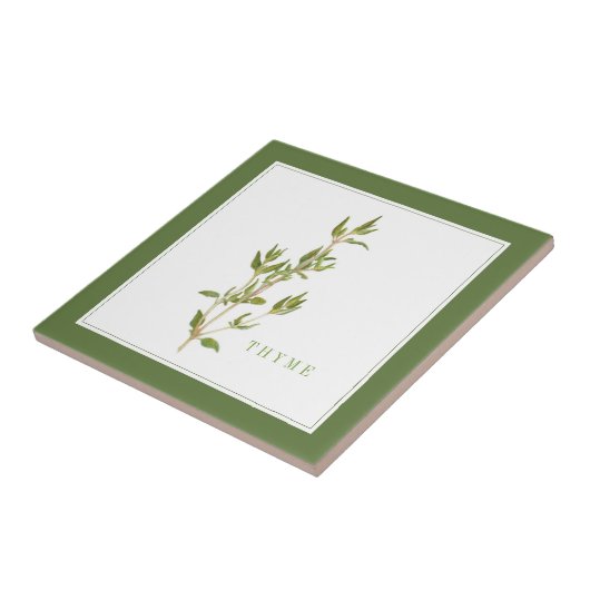 FRISCHE THYME 4.25x4.25 Keramik-Tile (+text) Grün Fliese (Seite)