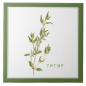 FRISCHE THYME 6x6 Keramik Tile (+text) Grün Fliese (Vorderseite)
