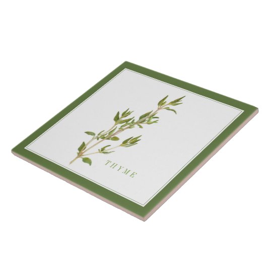 FRISCHE THYME 6x6 Keramik Tile (+text) Grün Fliese (Seite)