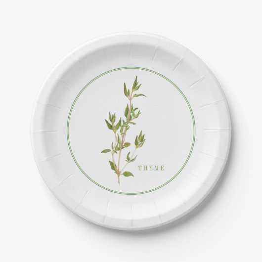 FRISCHE THYME 7" Rundpapier-Teller Pappteller (Vorderseite)