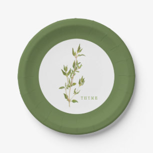 FRISCHE THYME 7" Teller des Round Paper - Grünbuch