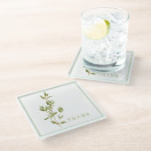 FRISCHE THYME Glas-Getränkeverpackung Glasuntersetzer (Schrägansicht)