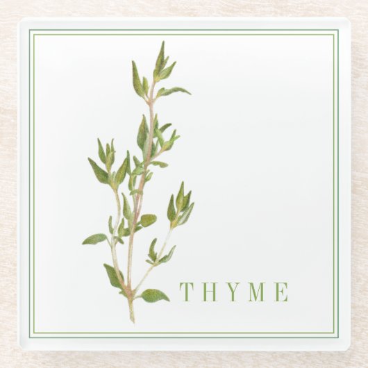 FRISCHE THYME Glas-Getränkeverpackung Glasuntersetzer (Vorderseite)