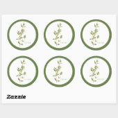 FRISCHE THYME Große runde Sticker (+Text) Grün (Blatt)
