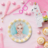 Frische trendige Sunburst Student Abschluss Foto Pappteller (Party)