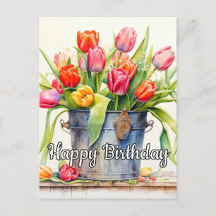 Frische Tulpen Postkarte