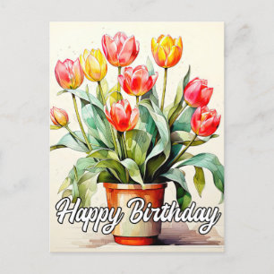 Frische Tulpenblumen Postkarte