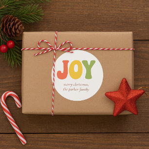 Frische Typografie Weihnachtsfreude Runder Aufkleber