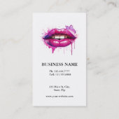 Frische und elegante Rosa Lippen Makeup Artist Visitenkarte (Rückseite)